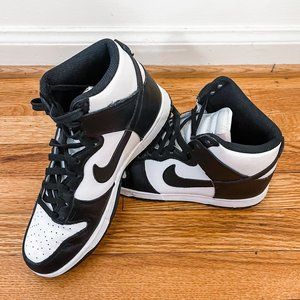 Nike Dunks Authentic High Top Black White W9/M7.5 EUC